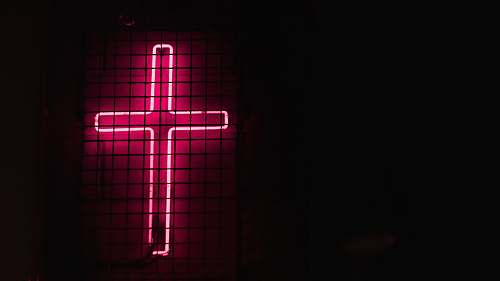 neon pink cross neon signage liverpool